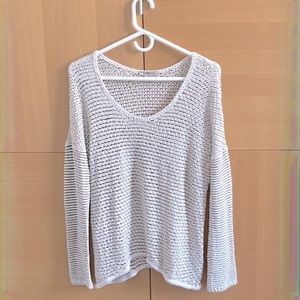 HELMUT LANG. Designer Womens’ Light Knit Long Sleeves Gray Top